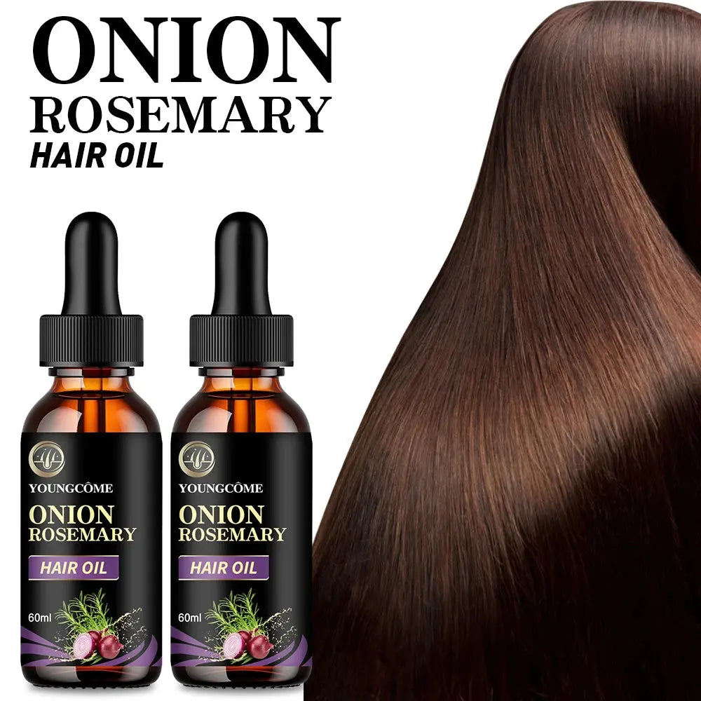 Hair Care Essential Oil Onion Rosemary Peppermint Fortified Oil Nourishing Split Dry Organic Hair Care Improving Hair Quality - Femlinza