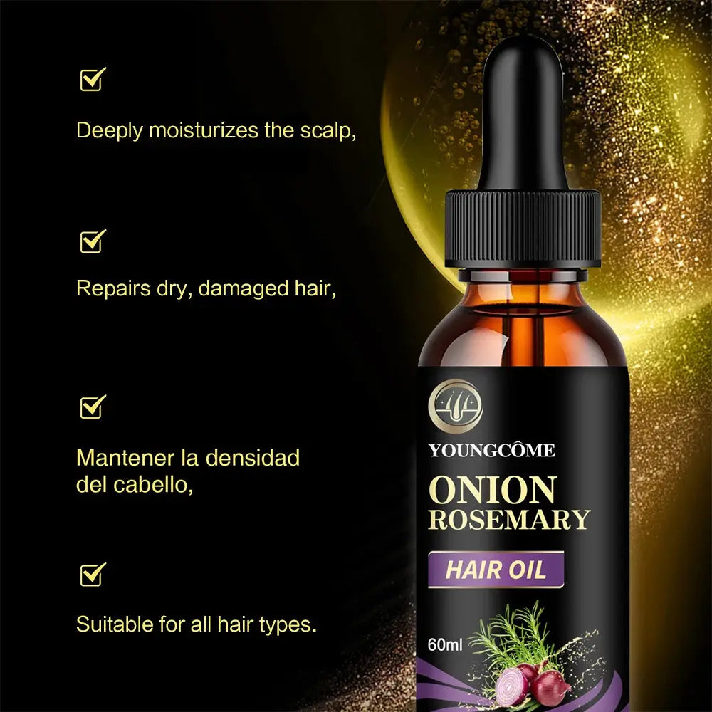 Hair Care Essential Oil Onion Rosemary Peppermint Fortified Oil Nourishing Split Dry Organic Hair Care Improving Hair Quality - Femlinza
