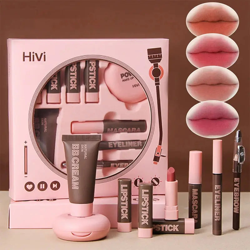 HiVi Makeup Gift Box Powder Glue Record Limited Lipstick Powder Makeup gift box set Valentine's Day gift for your wife - Femlinza