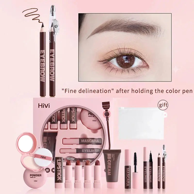 HiVi Makeup Gift Box Powder Glue Record Limited Lipstick Powder Makeup gift box set Valentine's Day gift for your wife - Femlinza
