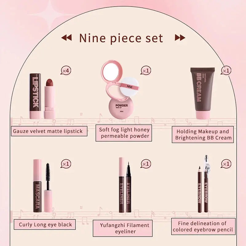 HiVi Makeup Gift Box Powder Glue Record Limited Lipstick Powder Makeup gift box set Valentine's Day gift for your wife - Femlinza