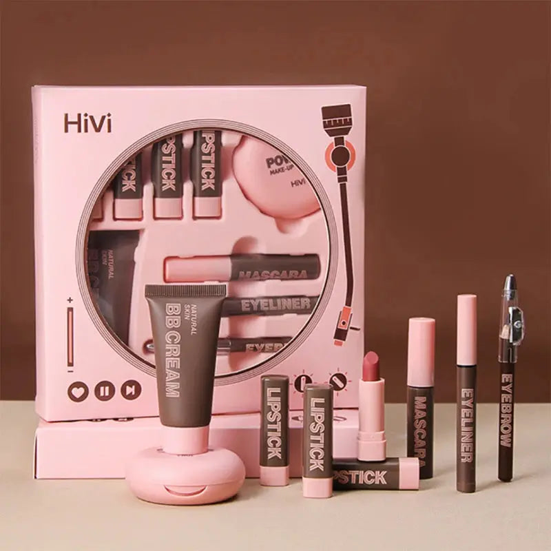 HiVi Makeup Gift Box Powder Glue Record Limited Lipstick Powder Makeup gift box set Valentine's Day gift for your wife - Femlinza