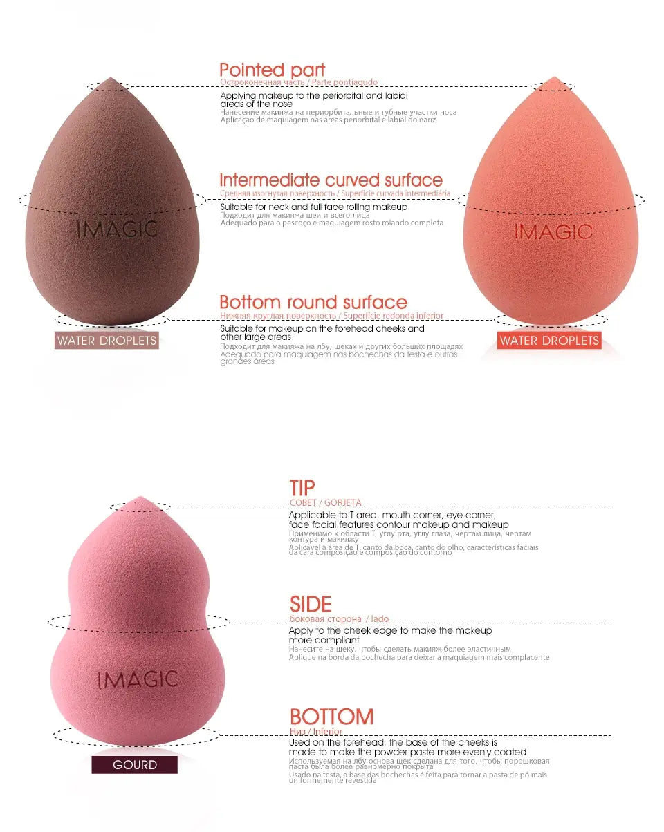 IMAGIC Beauty Sponge Face Wash Puff Gourd Water Drop Wet And Dry Makeup Tool - Femlinza