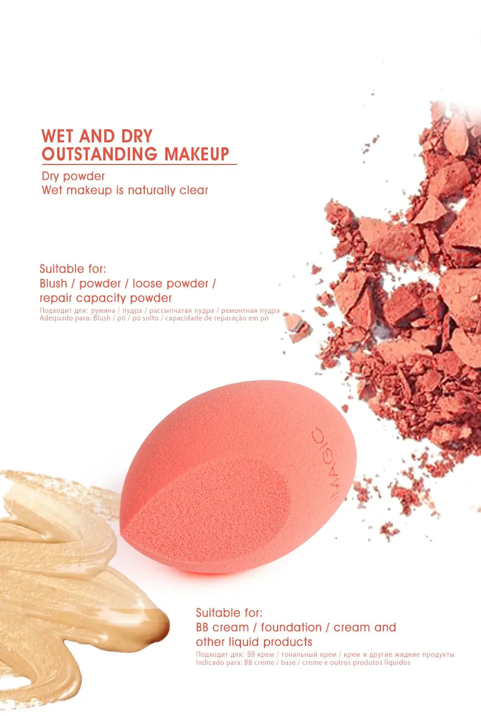 IMAGIC Beauty Sponge Face Wash Puff Gourd Water Drop Wet And Dry Makeup Tool - Femlinza