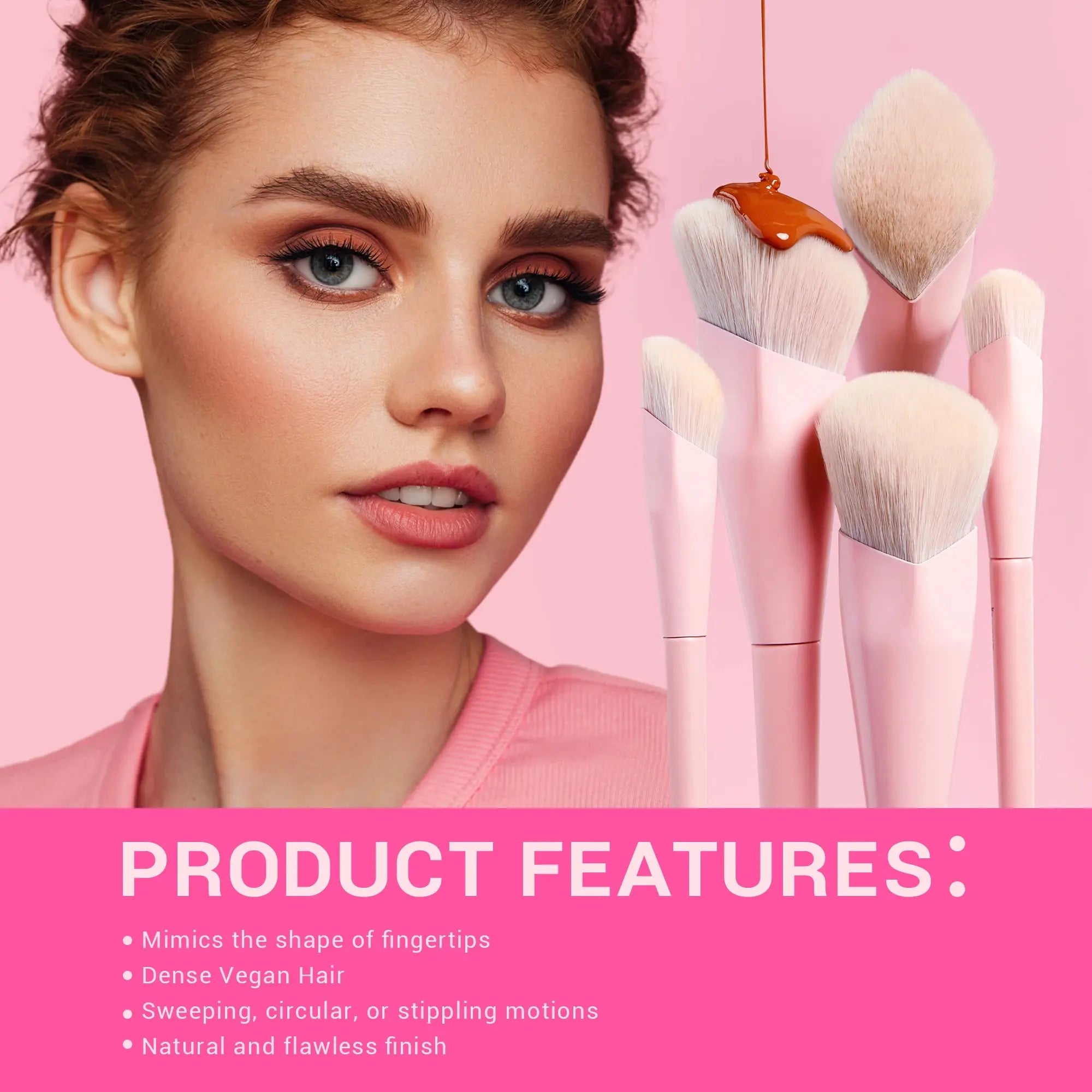 Jessup Pink Makeup Brushes Set 14pcs Make up Brushes Premium Vegan Foundation Blush Eyeshadow liner Powder Blending Brush,T495 - Femlinza