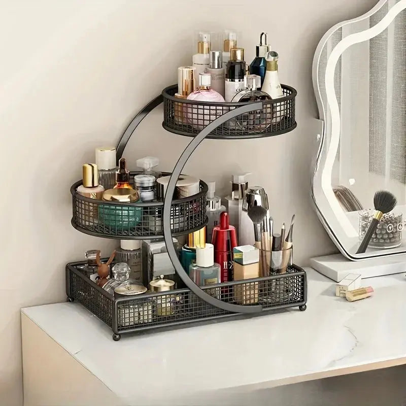 Lightweight Metal Makeup Storage Rack – No Installation Needed - Femlinza