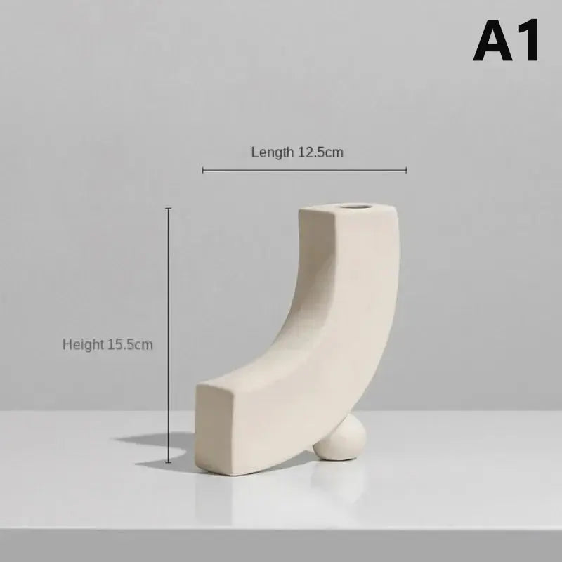 Modern Ceramic Art Vase – Minimalist Desktop & Home Decoration - Femlinza