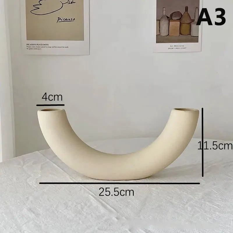 Modern Ceramic Art Vase – Minimalist Desktop & Home Decoration - Femlinza