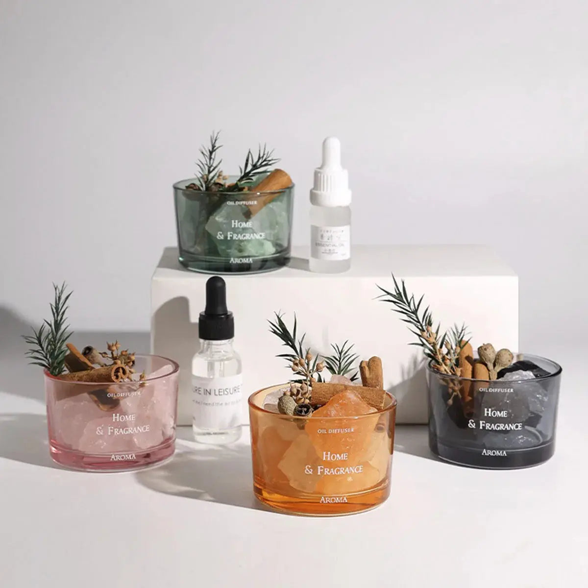 Natural Stone Essential Oil Diffuser – Crystal Aromatherapy Home Decor Set - Femlinza