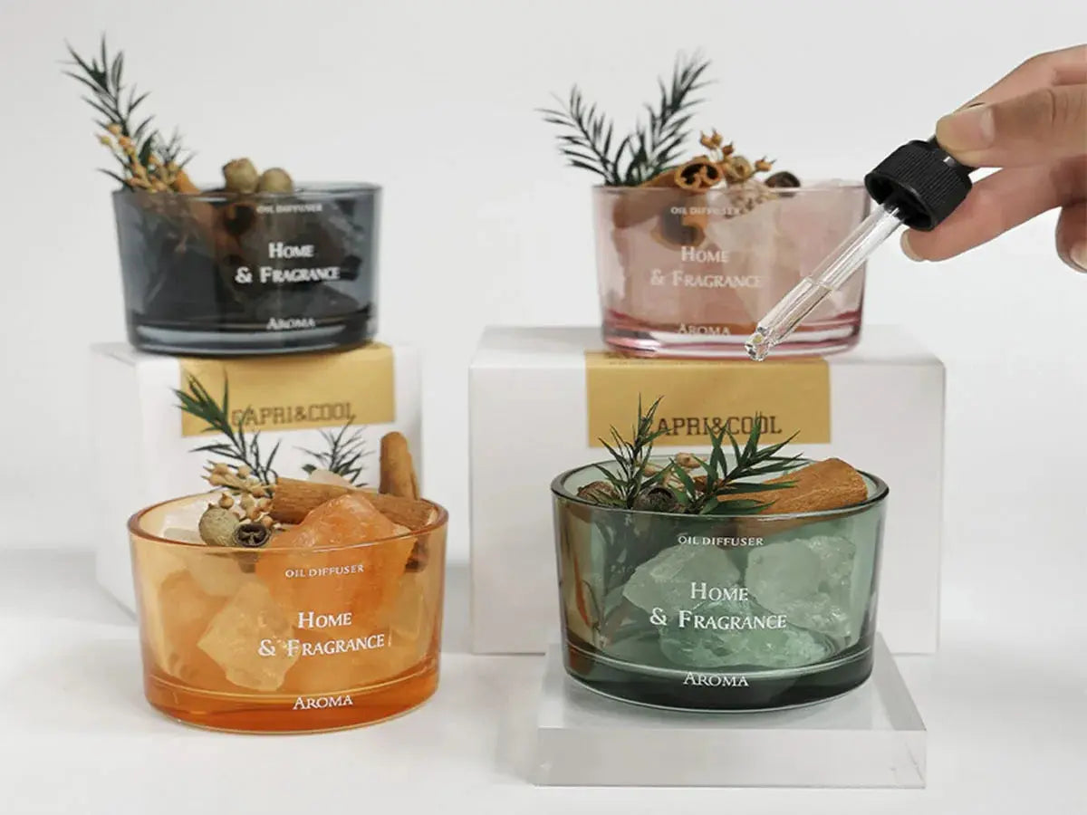 Natural Stone Essential Oil Diffuser – Crystal Aromatherapy Home Decor Set - Femlinza
