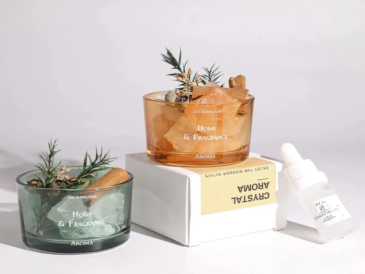 Natural Stone Essential Oil Diffuser – Crystal Aromatherapy Home Decor Set - Femlinza