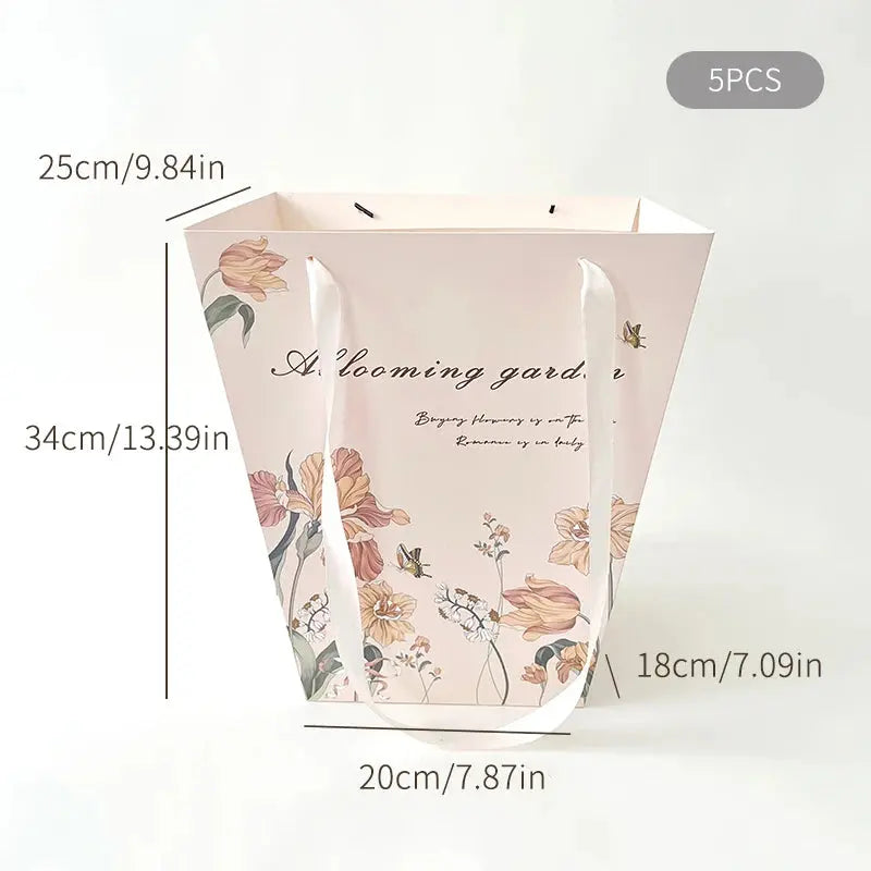 New gift bag Goddess Festival Gift Wrap bag flower paper bag tote bag Birthday paper bag Premium gift bag ribbon - Femlinza