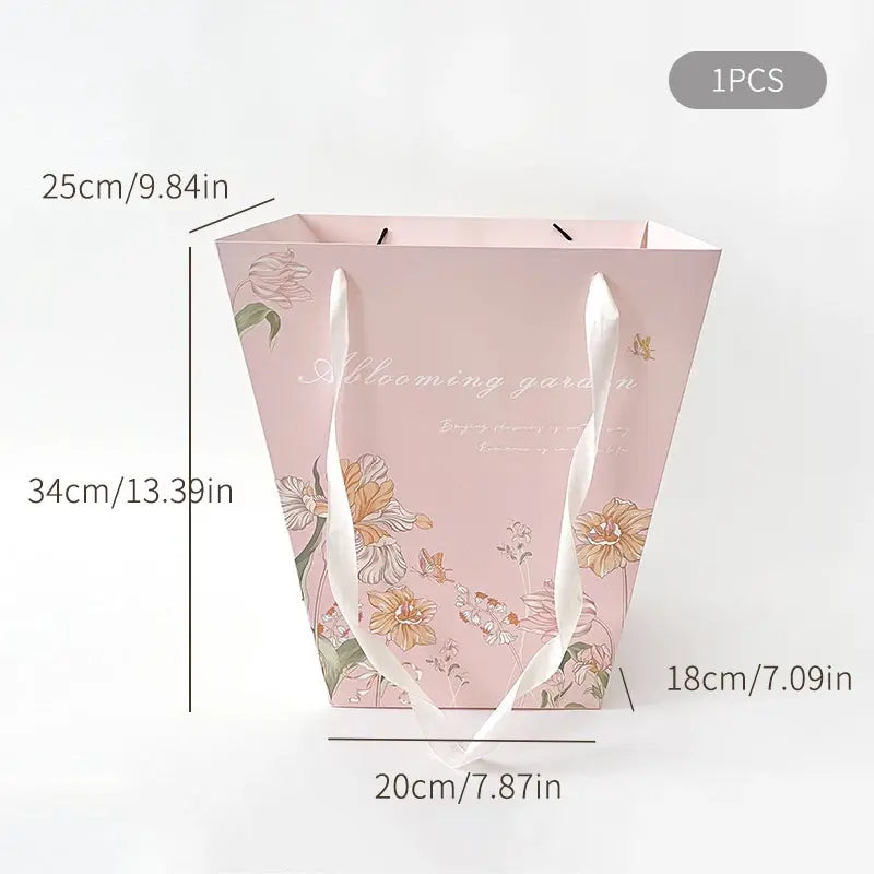 New gift bag Goddess Festival Gift Wrap bag flower paper bag tote bag Birthday paper bag Premium gift bag ribbon - Femlinza