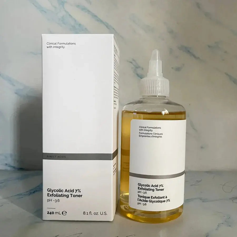 New Glycolic Acid 7% Exfoliating Toner 240ML and Toning Solution pH 3.6 Clinical Formulations with Inregrity - Femlinza
