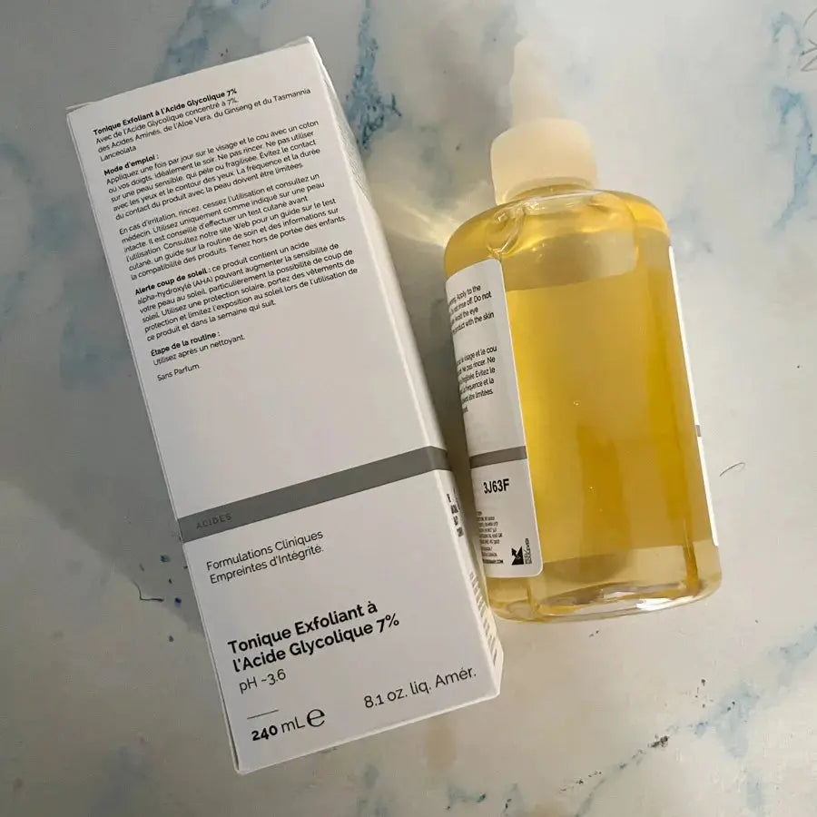 New Glycolic Acid 7% Exfoliating Toner 240ML and Toning Solution pH 3.6 Clinical Formulations with Inregrity - Femlinza