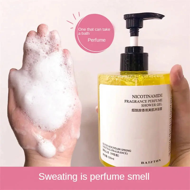 Niacinamide Perfume Shower Gel Body Wash Brightening Exfoliating Smoothing Gentle Cleansing Moisturizing Bath Lotion Women Men - Femlinza
