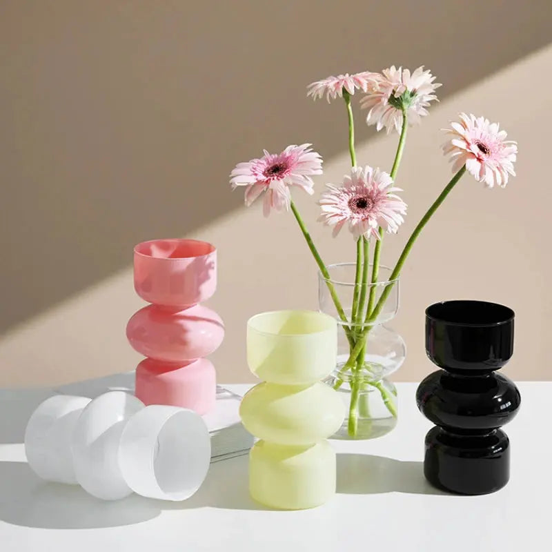 Nordic Glass Flower Vase – Modern Desktop & Home Decoration - Femlinza