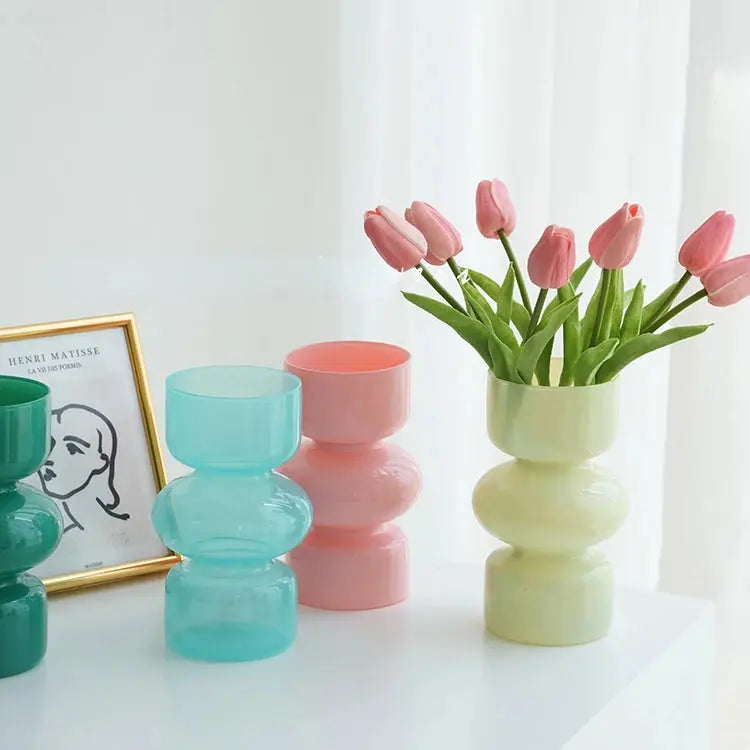Nordic Glass Flower Vase – Modern Desktop & Home Decoration - Femlinza