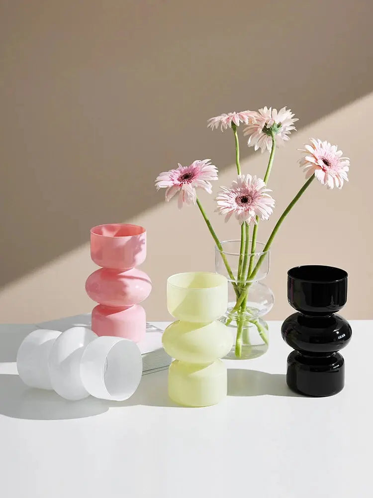 Nordic Glass Flower Vase – Modern Desktop & Home Decoration - Femlinza