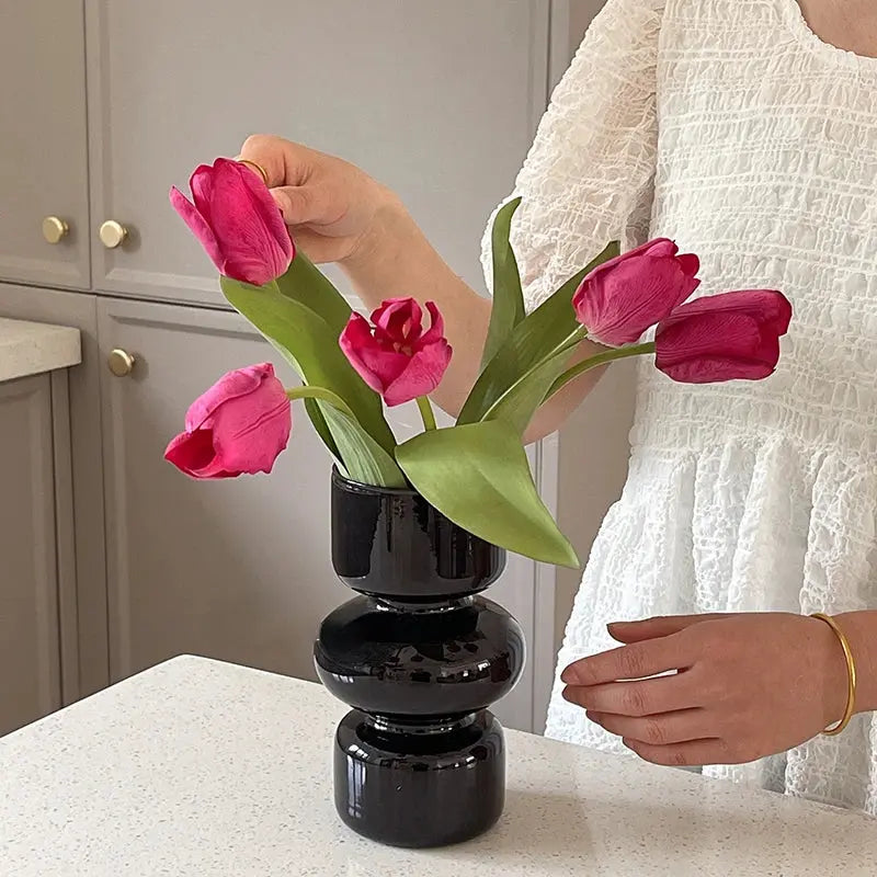Nordic Glass Flower Vase – Modern Desktop & Home Decoration - Femlinza