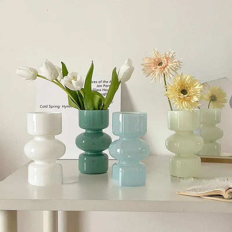 Nordic Glass Flower Vase – Modern Desktop & Home Decoration - Femlinza