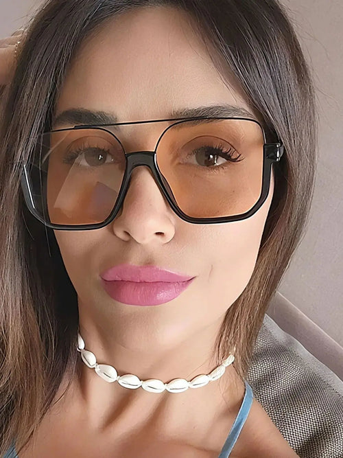Oversized Square Frame Fashion Sunglasses - Femlinza