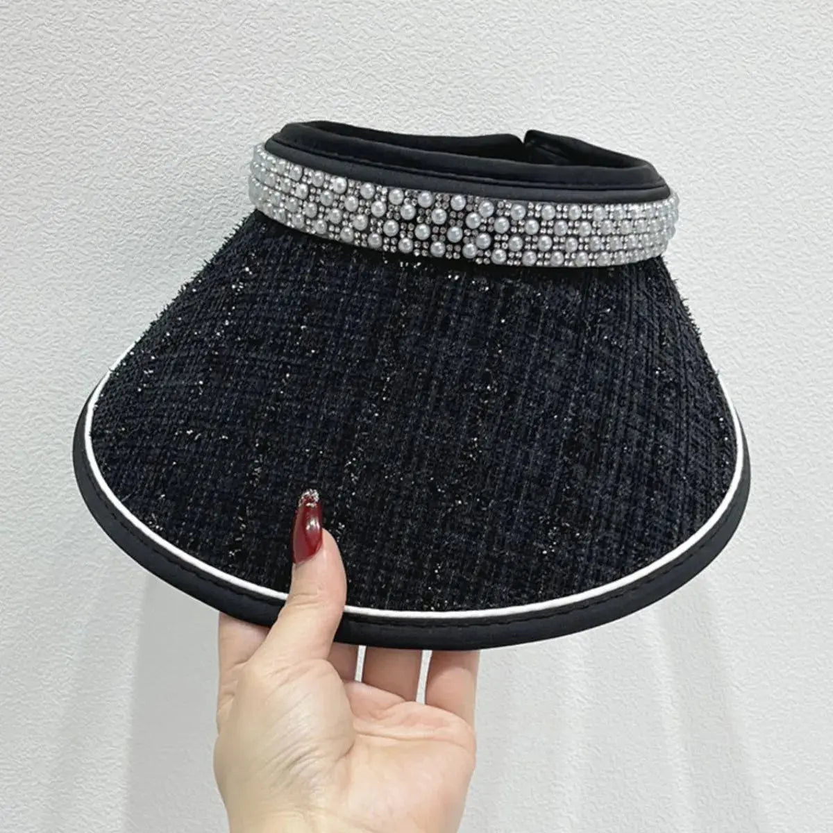 Pearl Detail Sunscreen Hat - Femlinza