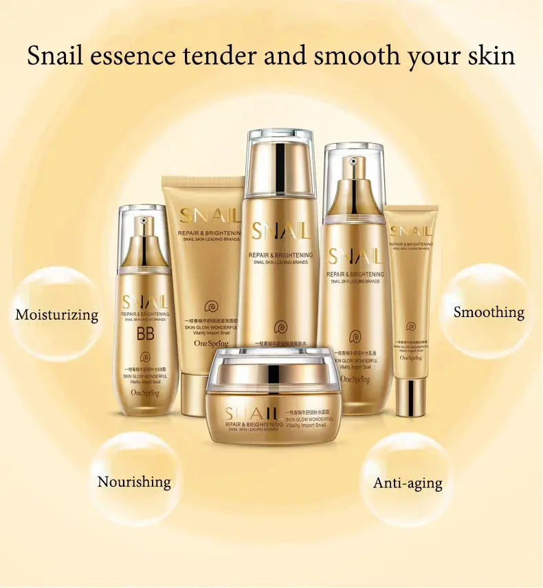 Piece Snail Collagen Skincare Set – Moisturizing & Revitalizing - Femlinza