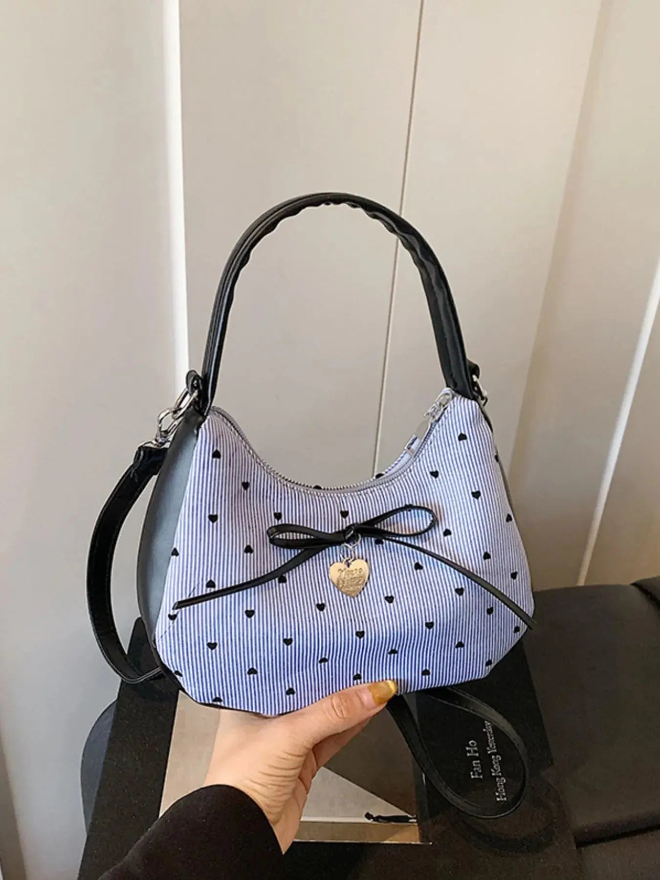Printed Bow Shoulder Bag - Femlinza