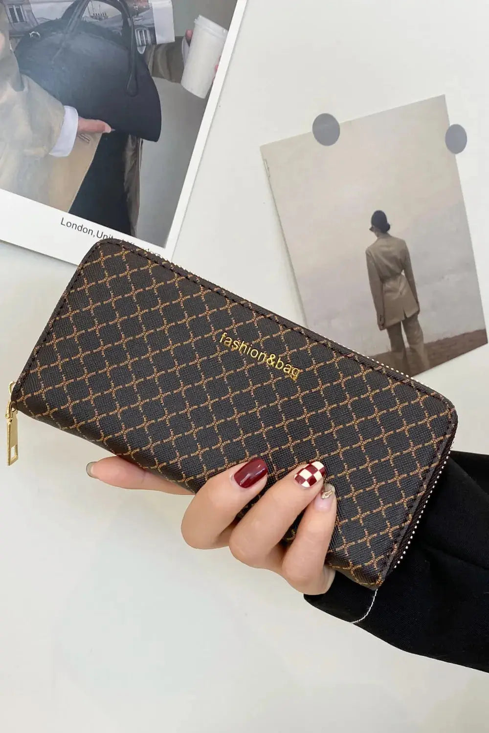 PU Leather Plaid Wallet - Femlinza