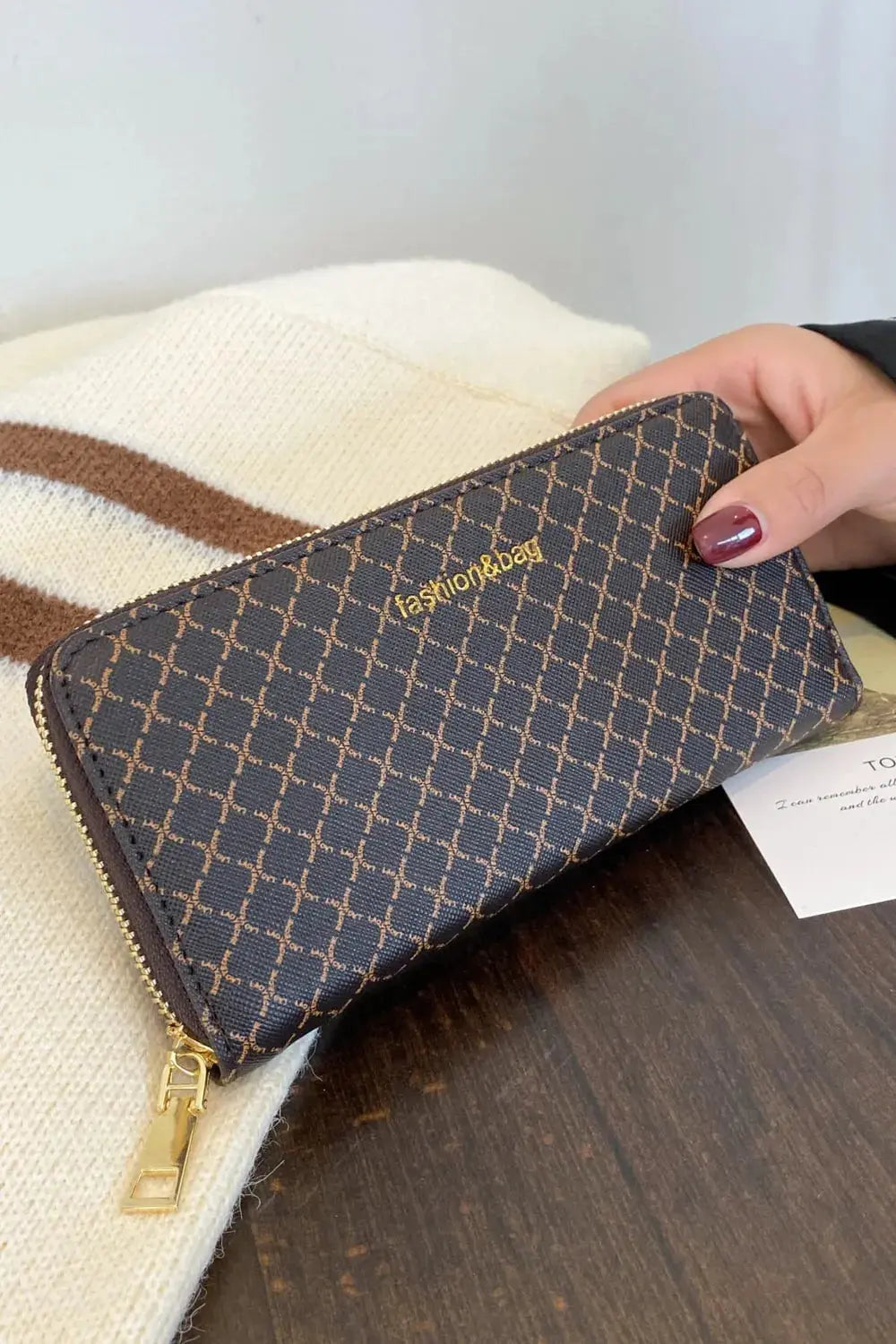 PU Leather Plaid Wallet - Femlinza