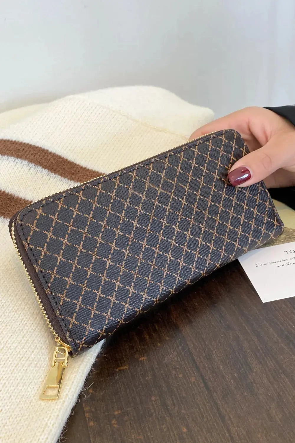PU Leather Plaid Wallet - Femlinza