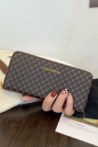 PU Leather Plaid Wallet - Femlinza