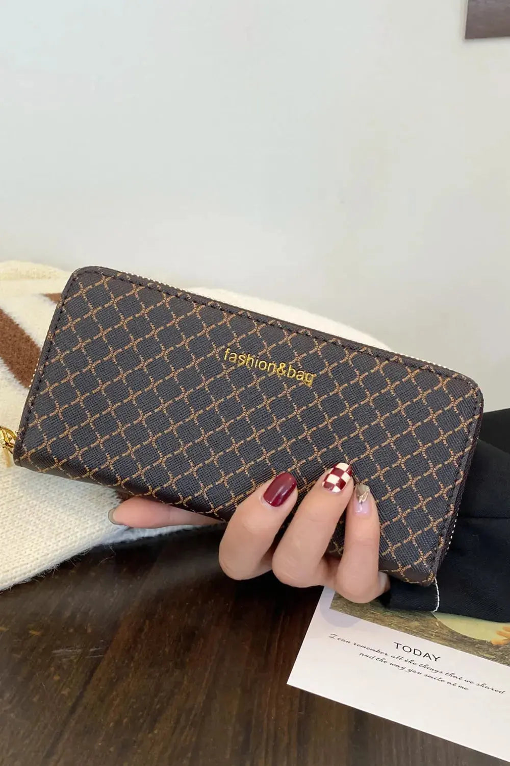PU Leather Plaid Wallet - Femlinza