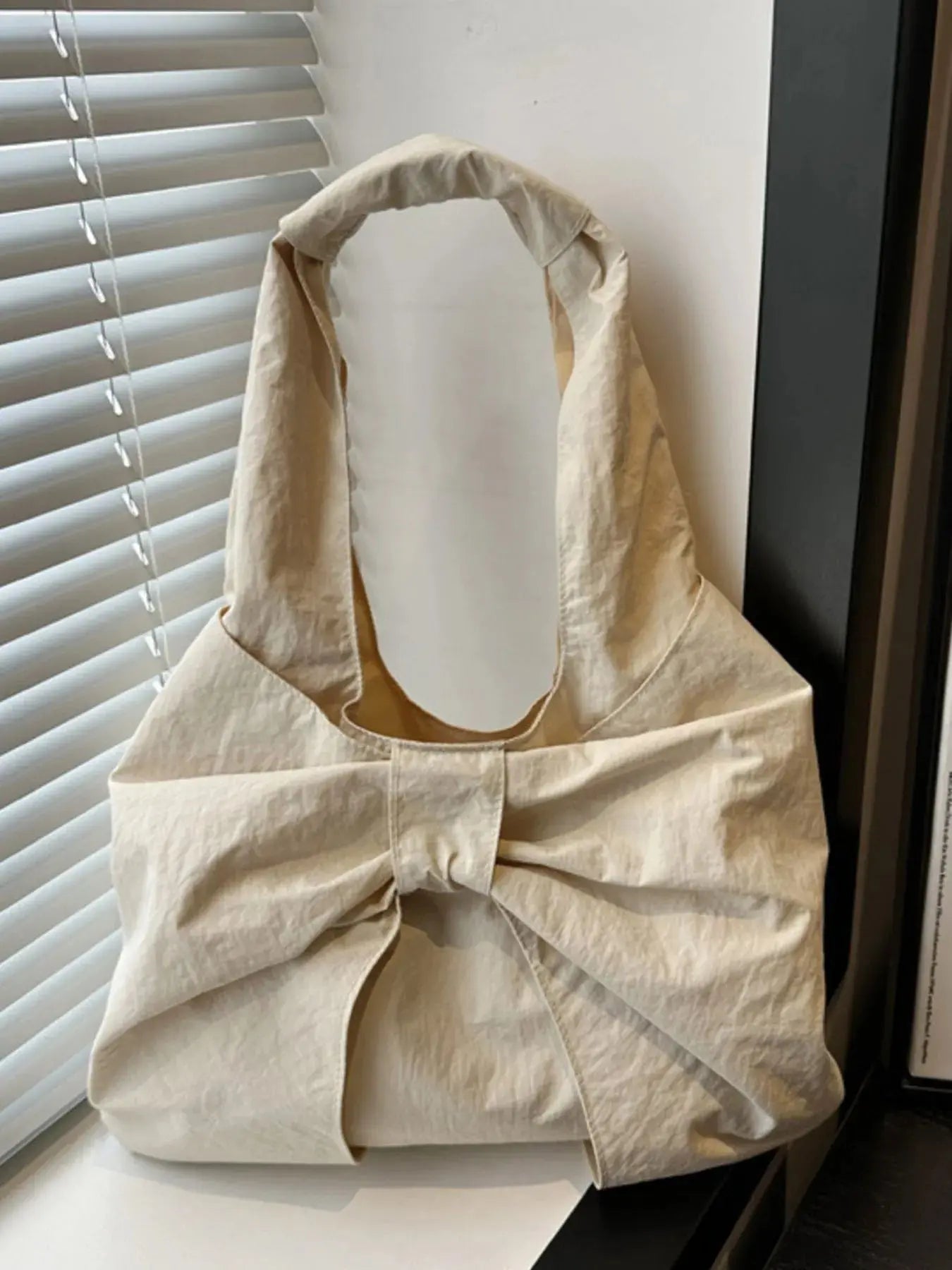 Ruched Bow Shoulder Bag - Femlinza