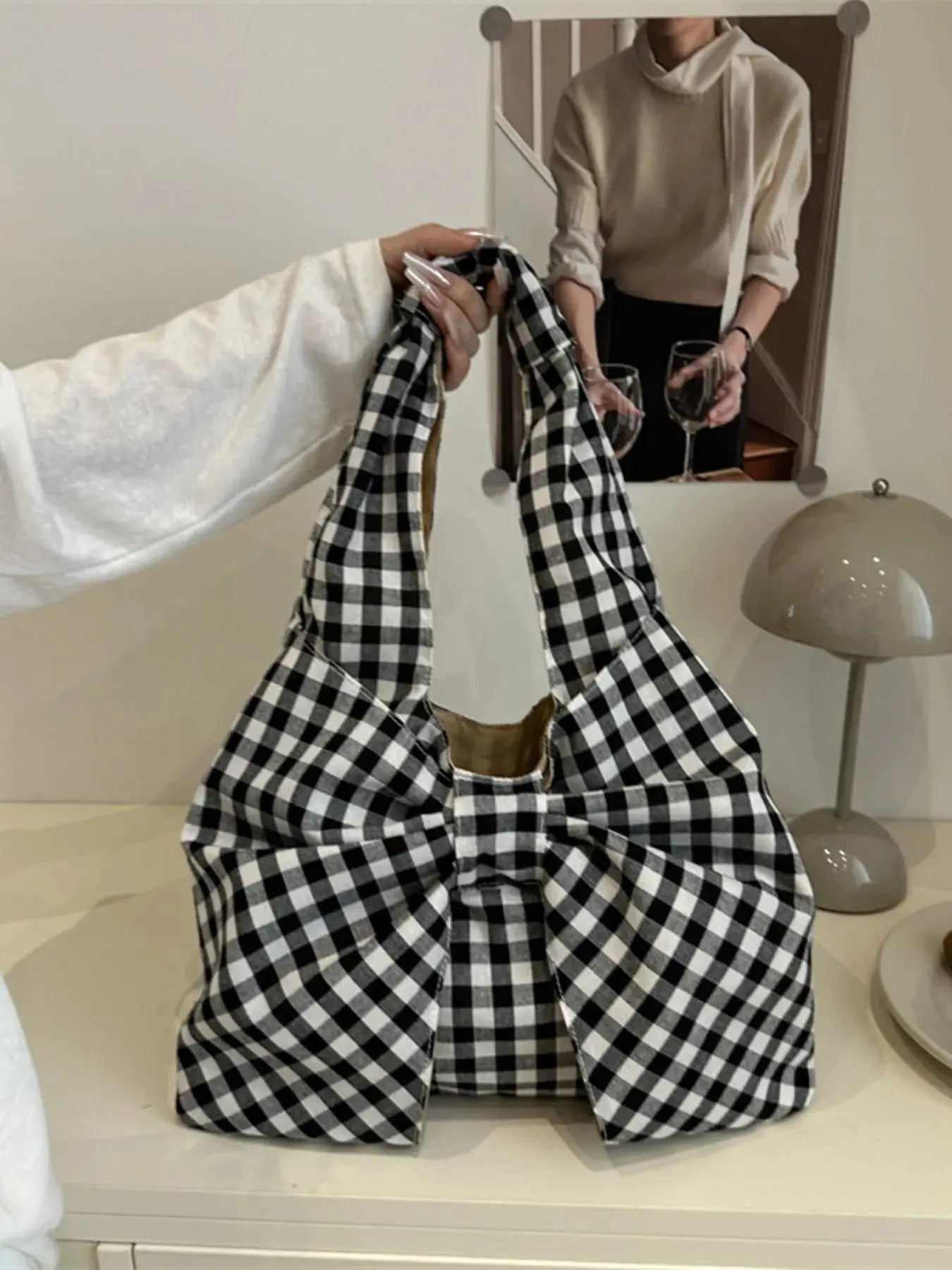 Ruched Bow Shoulder Bag - Femlinza