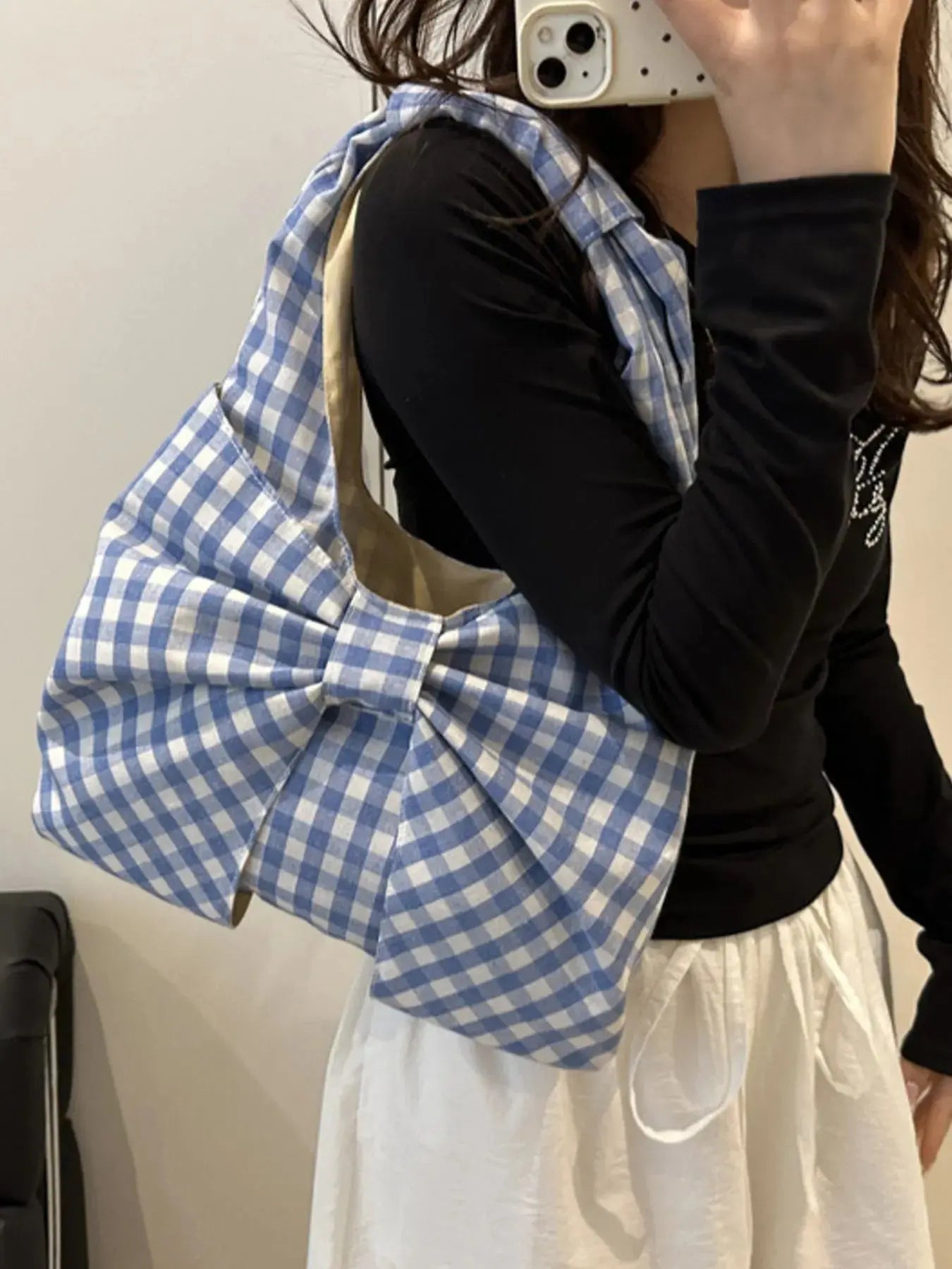 Ruched Bow Shoulder Bag - Femlinza