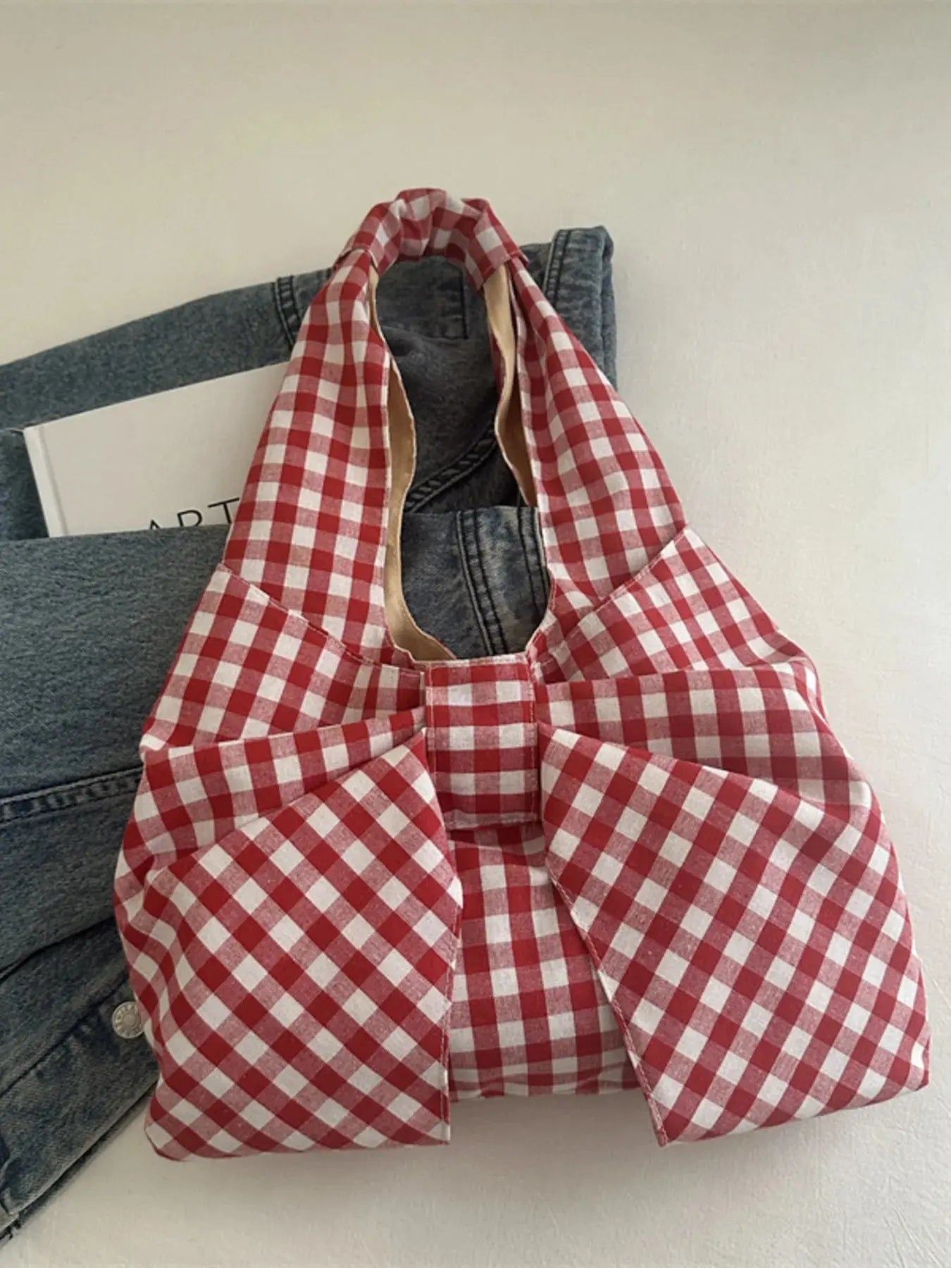 Ruched Bow Shoulder Bag - Femlinza