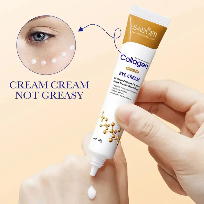 SADOER Collagen Eye Cream Anti Dark Circles Eye Bags Remover Firming Moisturizing skincare Eyes Cream Skin Care for Eyes - Femlinza