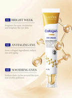 SADOER Collagen Eye Cream Anti Dark Circles Eye Bags Remover Firming Moisturizing skincare Eyes Cream Skin Care for Eyes - Femlinza
