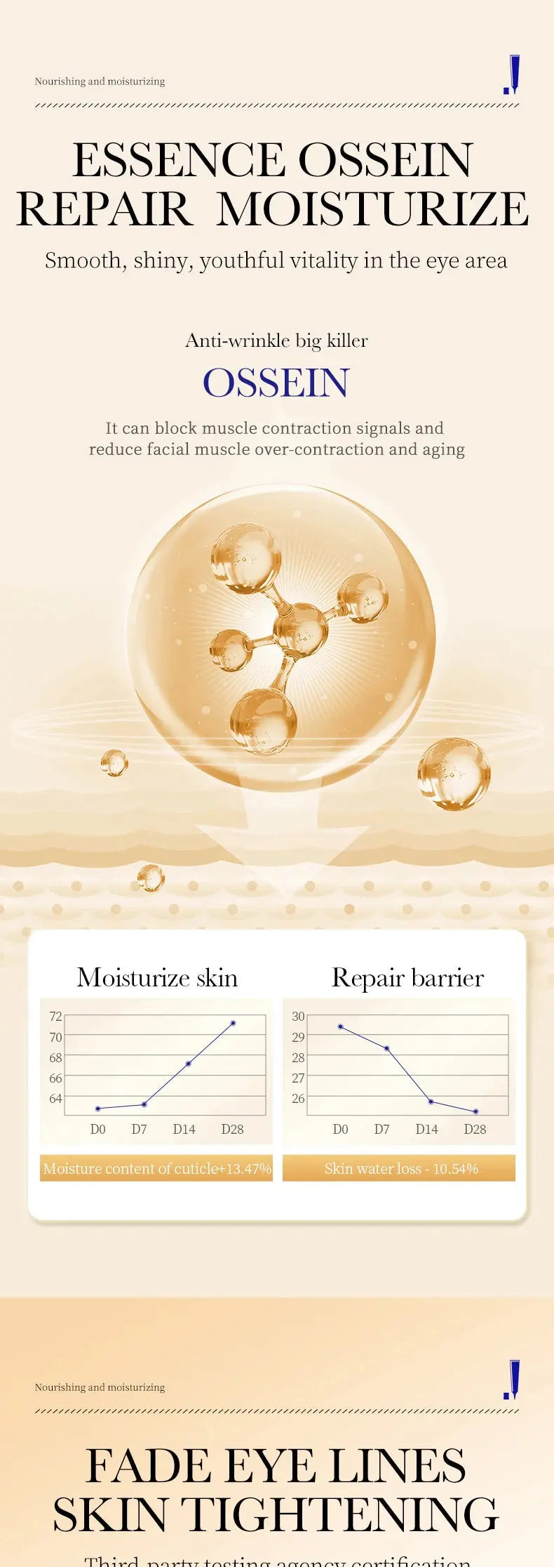 SADOER Collagen Eye Cream Anti Dark Circles Eye Bags Remover Firming Moisturizing skincare Eyes Cream Skin Care for Eyes - Femlinza