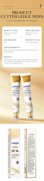 SADOER Collagen Eye Cream Anti Dark Circles Eye Bags Remover Firming Moisturizing skincare Eyes Cream Skin Care for Eyes - Femlinza