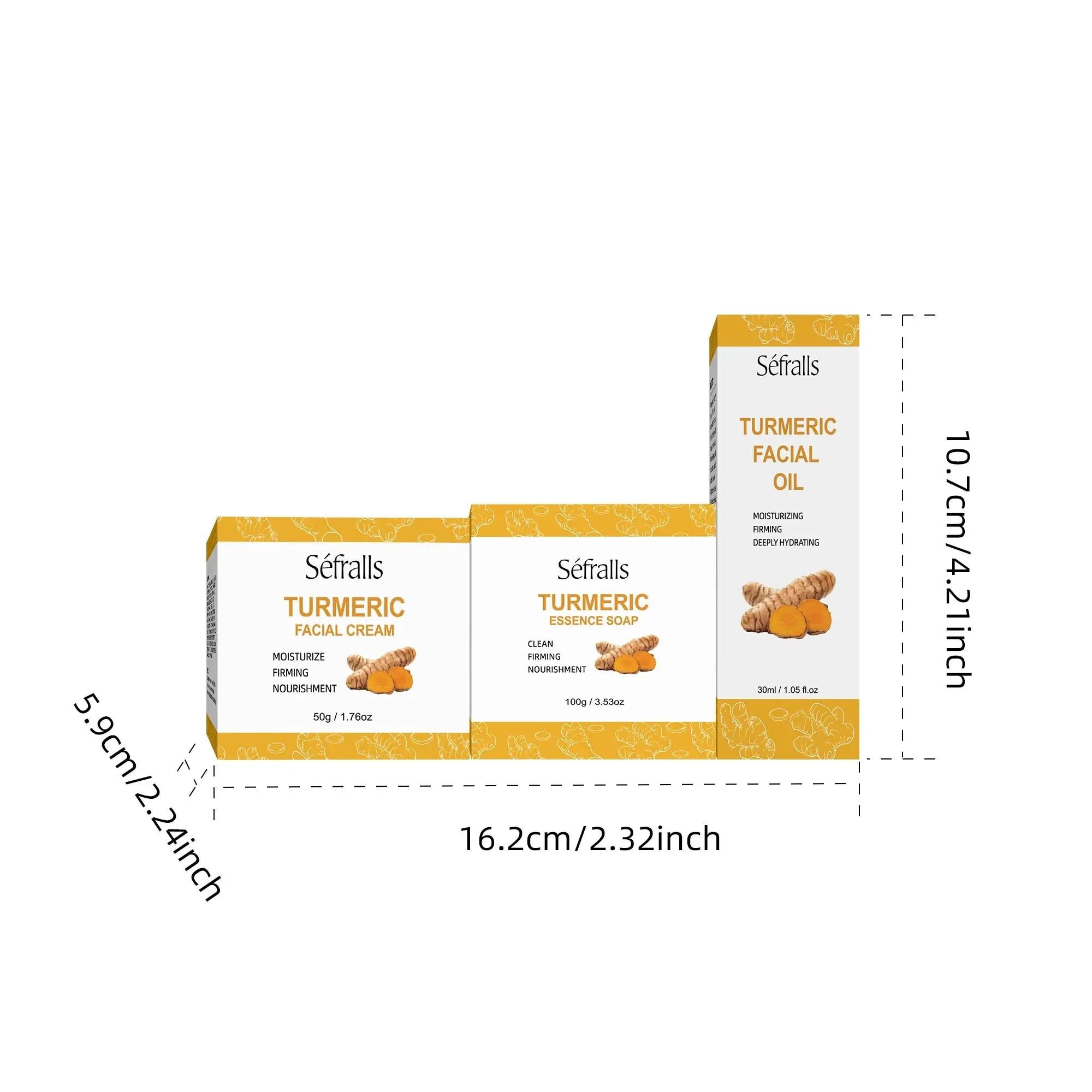 Sefralls Turmeric Skincare Set – 3-Step Complete Care - Femlinza