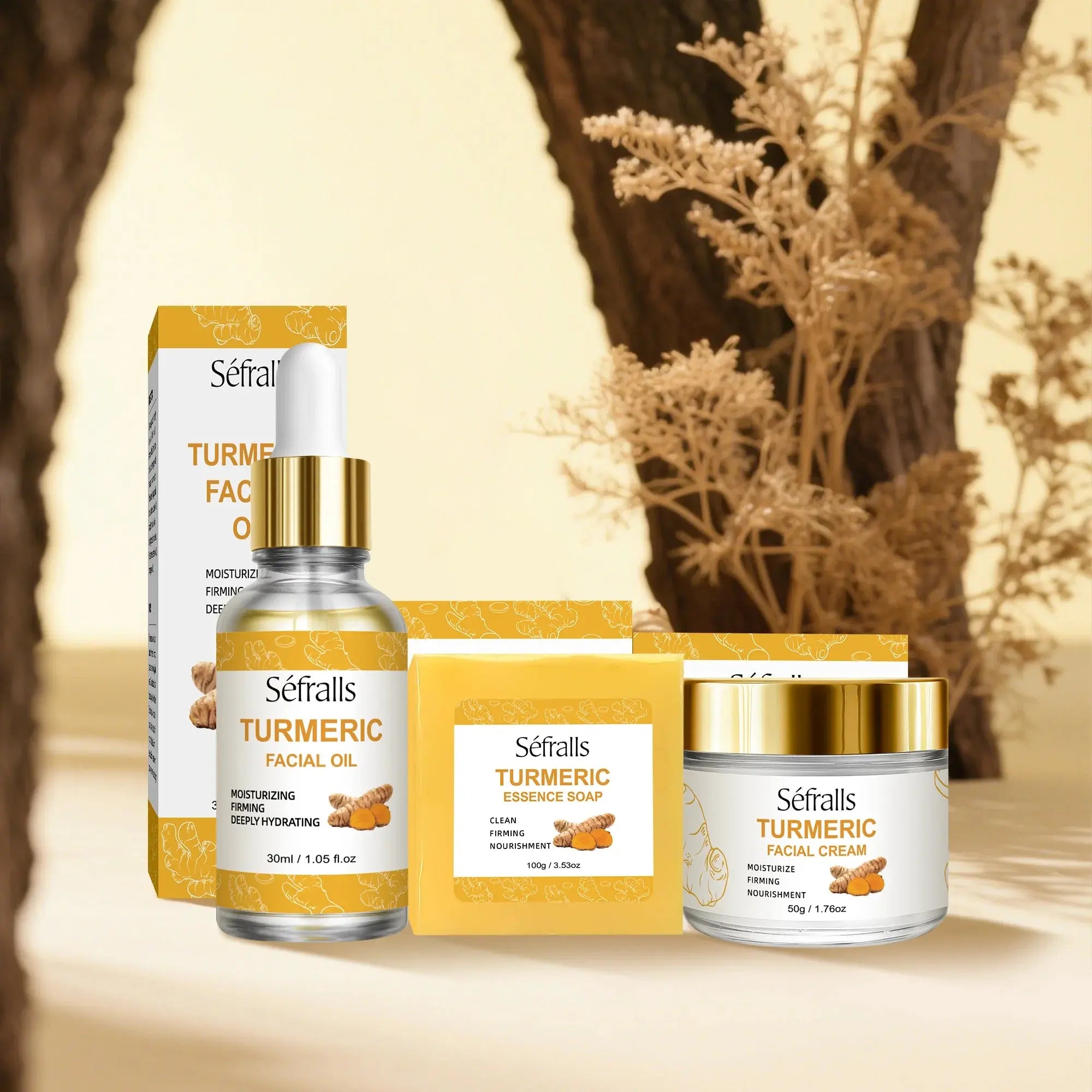 Sefralls Turmeric Skincare Set – 3-Step Complete Care - Femlinza
