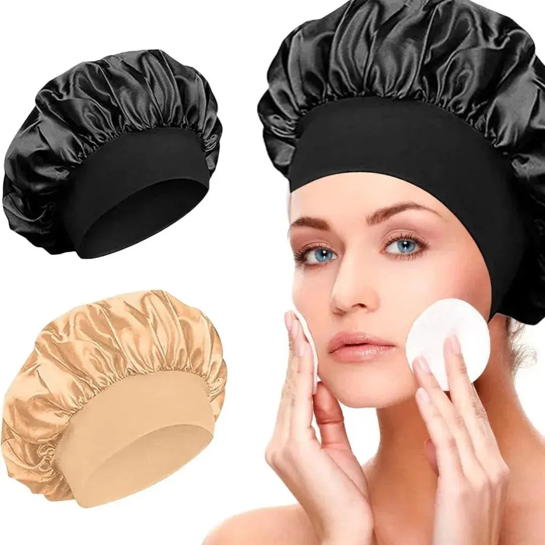 Shower Cap Hairdressing Hair Care Hat High Elasticity Monthly Shower Cap Female Nursing Satin Sleeping Cap - Femlinza