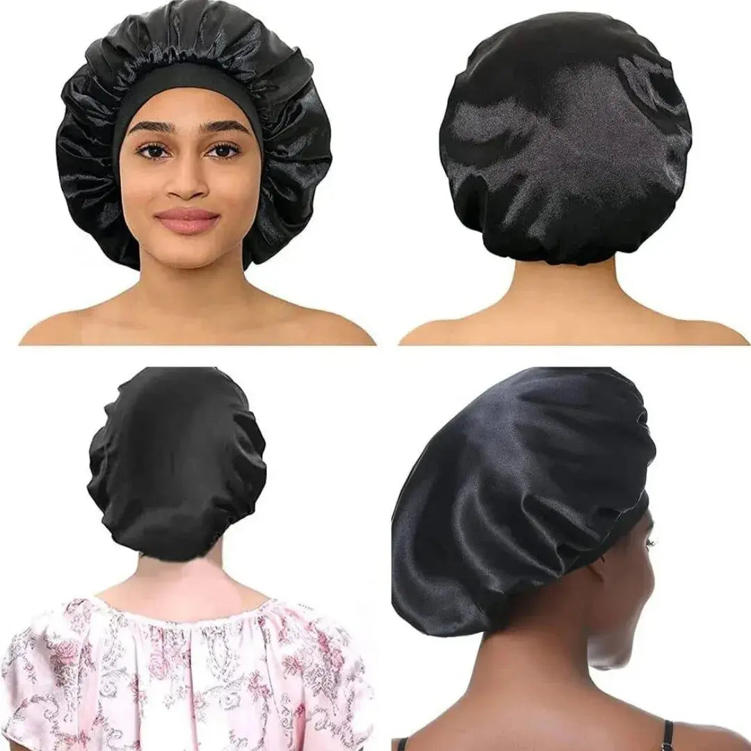Shower Cap Hairdressing Hair Care Hat High Elasticity Monthly Shower Cap Female Nursing Satin Sleeping Cap - Femlinza