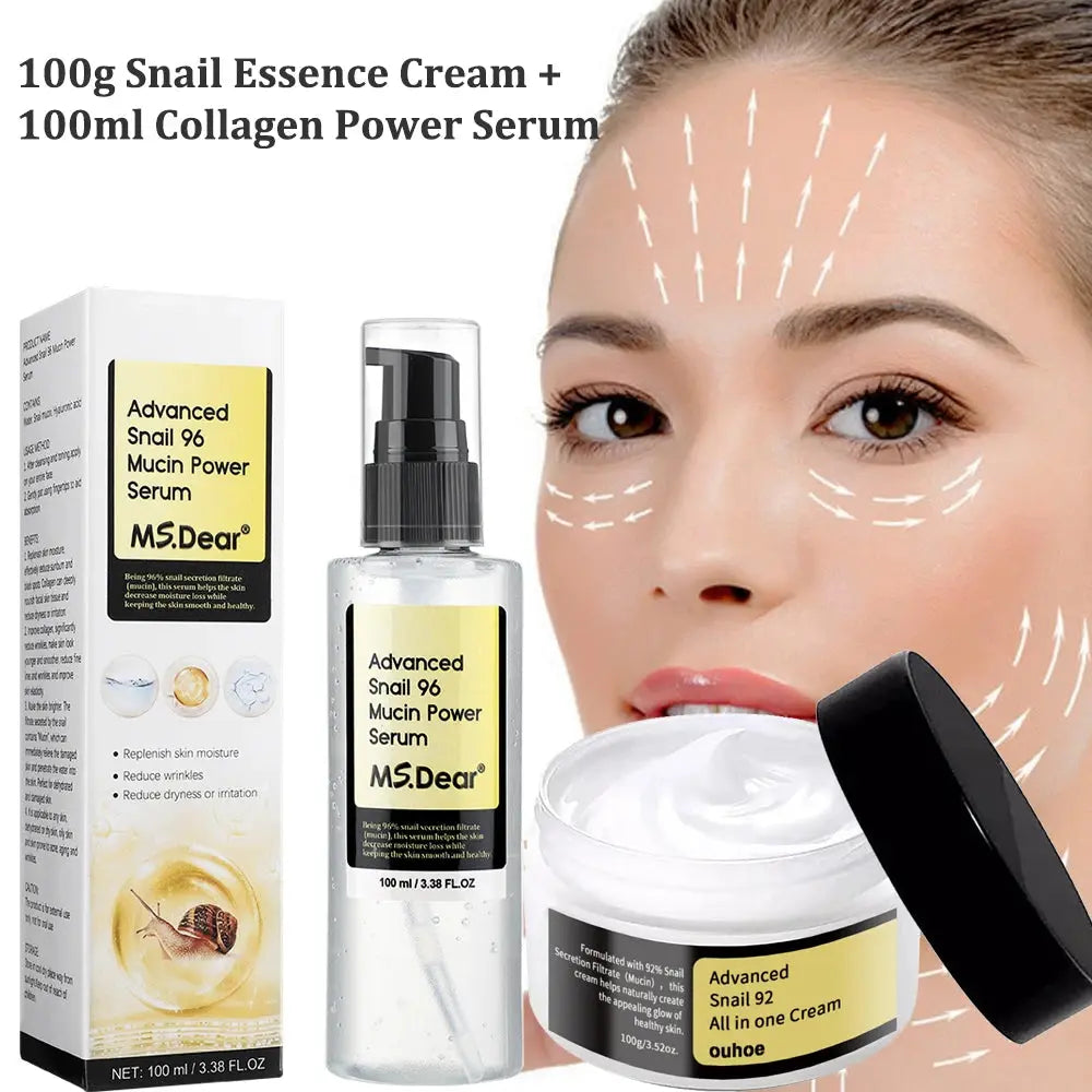 Snail Collagen Face Cream / Repair Essence Hydrating Moisturizing Fade Dark Spots Anti-aging Facial Serum Cream Korean Skin Care - Femlinza