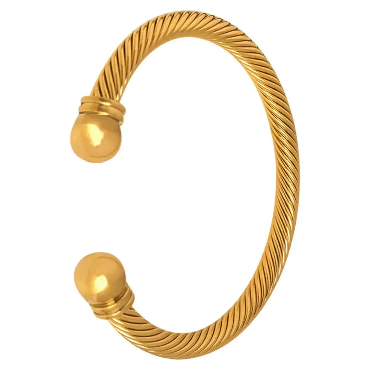 Stainless Steel Twisted Cable Cuff Bracelet - Femlinza