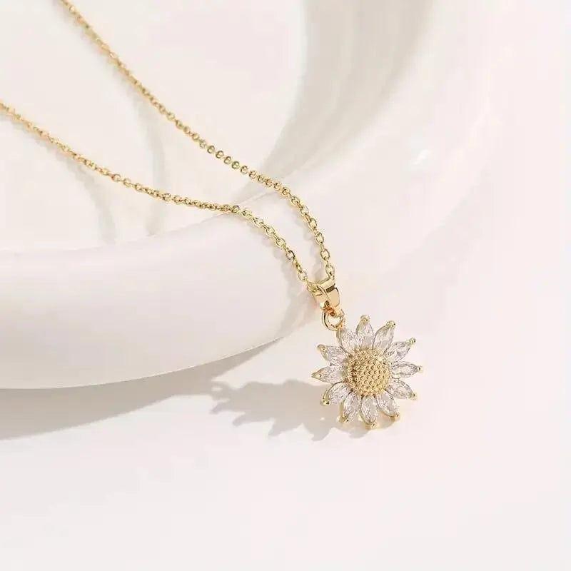 Sunflower Necklace With Gift Box For Girlfriend Women I Love You Perfect for Mother's Day, Birthdays, Valentines, Weddings - Femlinza