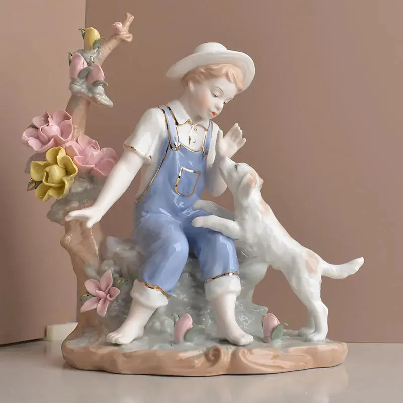 Swing Girl Ceramic Figurine – Modern European Home Décor - Femlinza